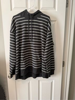 Maurices Red and Black Plaid Hooded Jacket